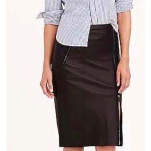 Black Leather J Crew Skirt